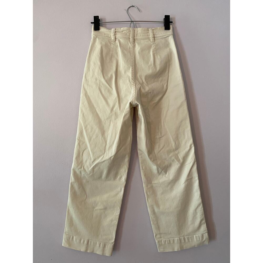 Marine Layer Bridget Crop Cream Wide Leg Jeans Pants Minimalist Women's size 2 - Picture 7 of 13